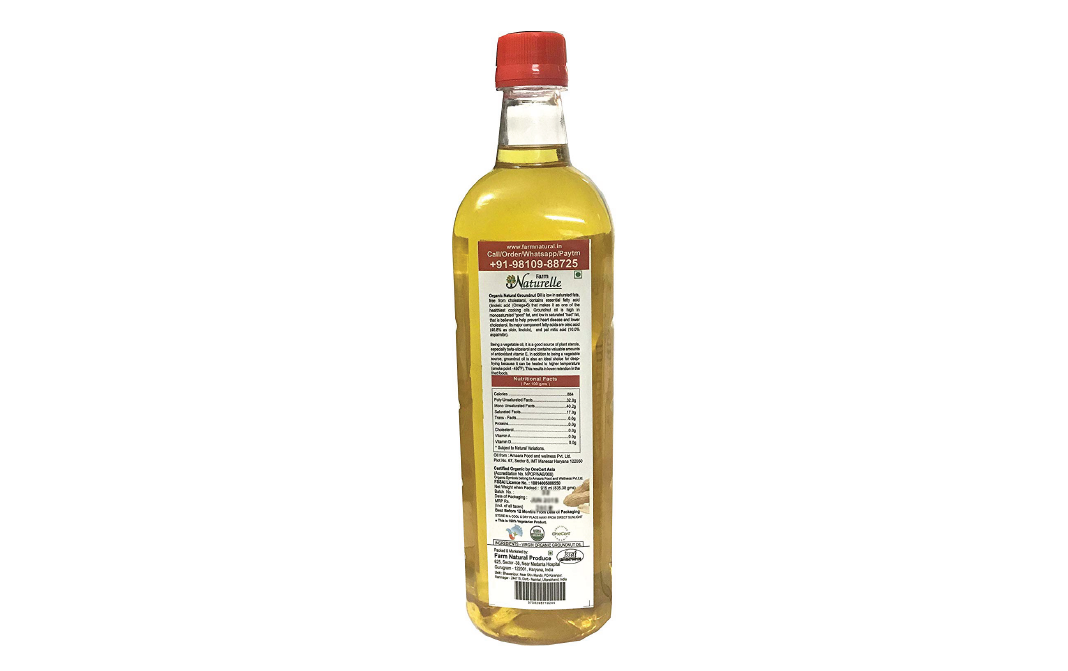 Farm Naturelle Organic Cold Pressed Virgin Groundnut Oil   Plastic Bottle  915 millilitre